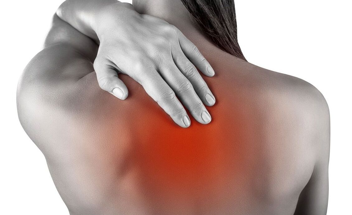 The location of back pain is characteristic of osteochondrosis of the thoracic spine
